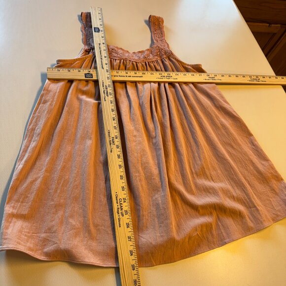 GiGio USA Babydoll Top Small Pink Rose Mauve Sleeveless Lace Trim Bow Back Girly - Picture 4 of 9